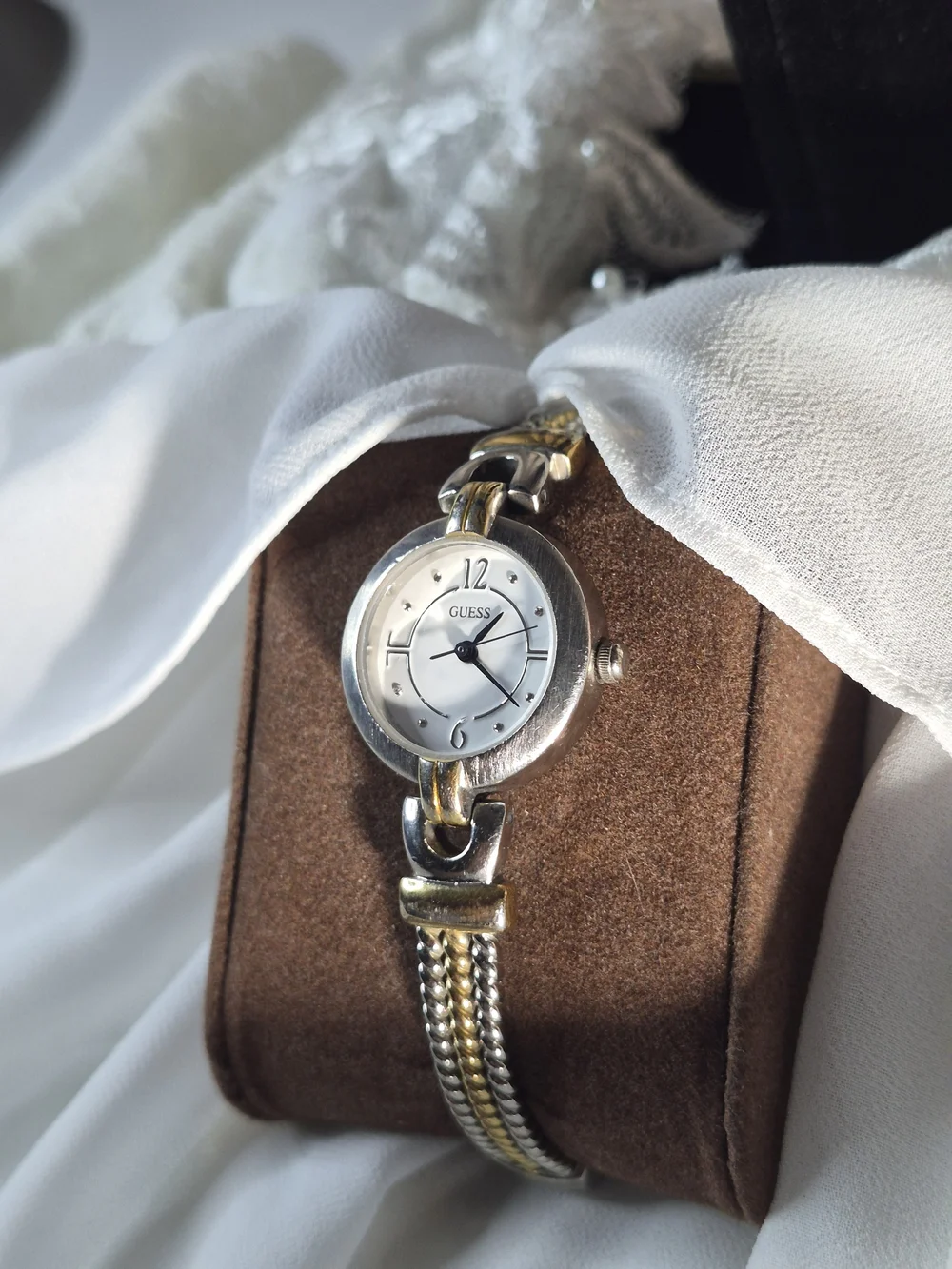 GUESS Two-Tone Silver and Gold Ladies Bracelet Watch